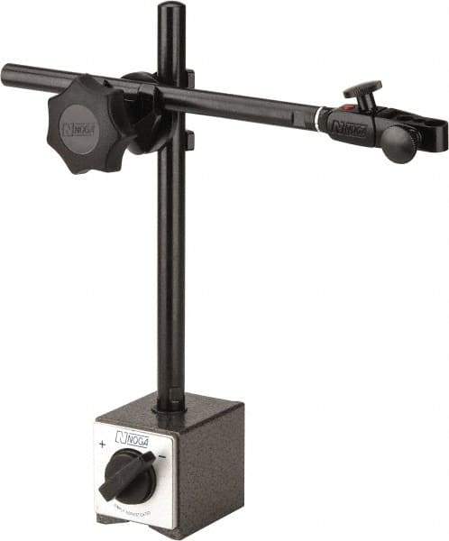Noga - 175 Lb Magnetic Force, Fine Adjustment Indicator Positioner & Holder with Base - Post & Clamp, Rectangular Base, 2-3/8" Base Height, 60mm Base Length, 2" Base Width - Industrial Tool & Supply