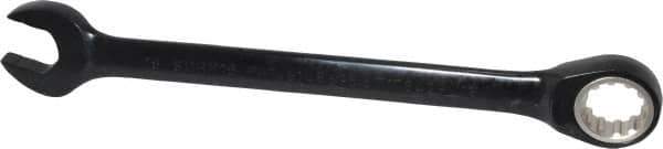 Proto - 18mm 12 Point Combination Wrench - 15° Head Angle, 9-5/16" OAL, Steel, Black Chrome Finish - Industrial Tool & Supply