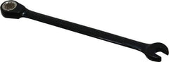 Proto - 1/4" 12 Point Combination Wrench - 15° Head Angle, 5" OAL, Steel, Black Chrome Finish - Industrial Tool & Supply