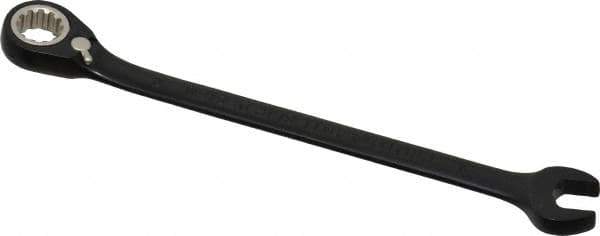 Proto - 9mm 12 Point Combination Wrench - 15° Head Angle, 5-15/16" OAL, Steel, Black Chrome Finish - Industrial Tool & Supply
