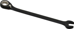 Proto - 9mm 12 Point Combination Wrench - 15° Head Angle, 5-15/16" OAL, Steel, Black Chrome Finish - Industrial Tool & Supply