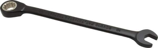 Proto - 10mm 12 Point Combination Wrench - 15° Head Angle, 6-1/4" OAL, Steel, Black Chrome Finish - Industrial Tool & Supply