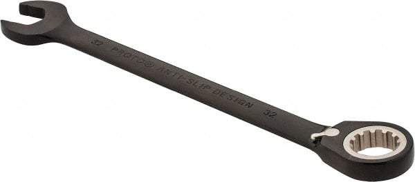 Proto - 32mm 12 Point Combination Wrench - 15° Head Angle, 16-3/4" OAL, Steel, Black Chrome Finish - Industrial Tool & Supply