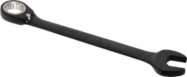 Proto - 1" 12 Point Combination Wrench - 15° Head Angle, 12-3/4" OAL, Steel, Black Chrome Finish - Industrial Tool & Supply