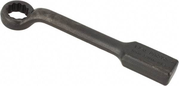 Proto - 1-3/16" 12 Point Striking Box Wrench - Single End, 2-1/16" Head Diam x 13/16" Head Thickness, 11" OAL, Steel, Black Finish, 60° Offset - Industrial Tool & Supply