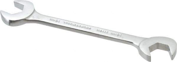 Proto - 16mm Standard Open End Wrench - 6-7/64" OAL, Double End, Chrome Finish, 15° & 60° Head Angle - Industrial Tool & Supply