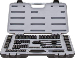 Stanley - 69 Piece 1/4 & 3/8" Drive Standard Deep Socket Set - 6 Points, 3/16 to 3/4", 7 to 19mm, Inch/Metric Measurement Standard - Industrial Tool & Supply
