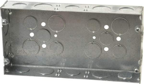 Cooper Crouse-Hinds - 3 Gang, (24) 1/2 & 3/4" Knockouts, Steel Rectangle Wall Box - 4-1/2" Overall Height x 8-5/8" Overall Width x 1-5/8" Overall Depth - Industrial Tool & Supply