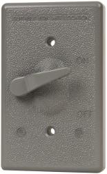 Cooper Crouse-Hinds - Electrical Outlet Box Aluminum Extended Switch Cover - Includes Gasket Stamped - Industrial Tool & Supply
