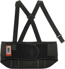 Ergodyne - Size 2XL, Elastic Belt with Adjustable Shoulder Straps - 42 to 46" Waist, 9" Wide, Detachable Strap, Black - Industrial Tool & Supply