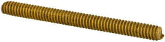 Value Collection - #2-56 1" OAL Fully Threaded Stud - Brass, Plain Finish - Industrial Tool & Supply