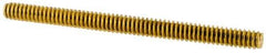 Value Collection - #4-40 1-1/2" OAL Fully Threaded Stud - Brass, Plain Finish - Industrial Tool & Supply