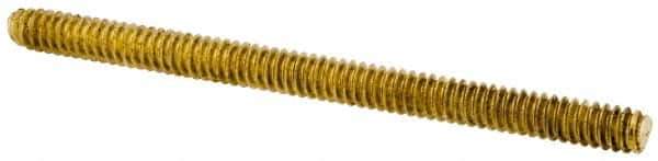 Value Collection - #6-32 2" OAL Fully Threaded Stud - Brass, Plain Finish - Industrial Tool & Supply