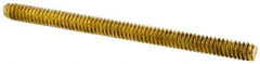Value Collection - #6-32 2" OAL Fully Threaded Stud - Brass, Plain Finish - Industrial Tool & Supply
