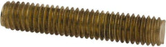 Value Collection - #10-32 1" OAL Fully Threaded Stud - Brass, Plain Finish - Industrial Tool & Supply