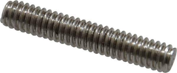 Value Collection - 1/4-20 1-1/2" OAL Fully Threaded Stud - Stainless Steel, Plain Finish - Industrial Tool & Supply