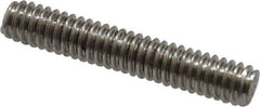 Value Collection - 1/4-20 1-1/2" OAL Fully Threaded Stud - Stainless Steel, Plain Finish - Industrial Tool & Supply