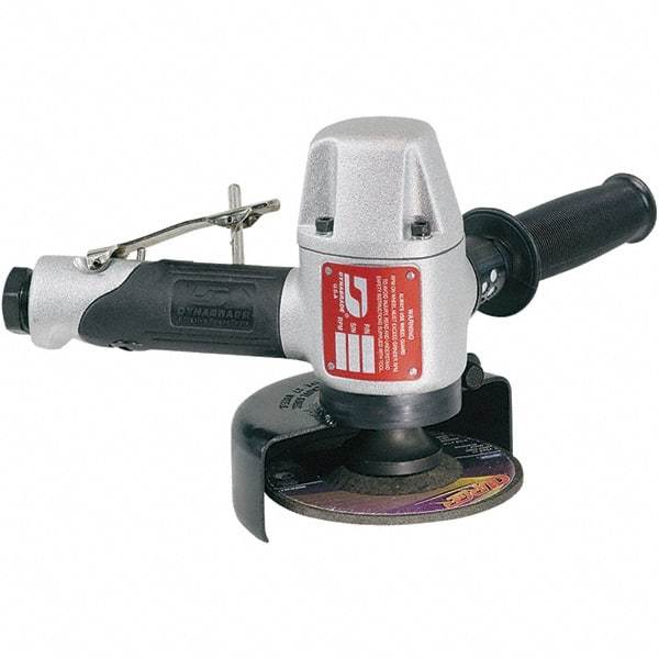 Dynabrade - 4-1/2 & 5" Wheel Diam, 12,000 RPM, Pneumatic Angle & Disc Grinder - 5/8-11 Spindle, 38 CFM, Rear Exhaust - Industrial Tool & Supply
