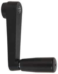 Value Collection - 0.91" Hub Diam x 0.55" Hub Height Crank Handle - 3/8" Round Bore, Aluminum Black Powder Crank Body - Industrial Tool & Supply