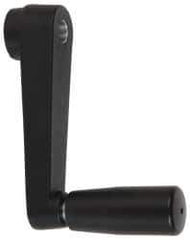 Value Collection - 0.91" Hub Diam x 0.55" Hub Height Crank Handle - 3/8" Round Bore, Aluminum Black Powder Crank Body - Industrial Tool & Supply