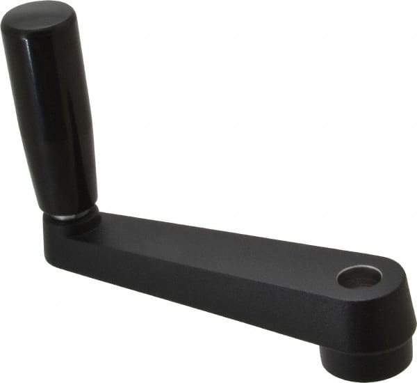 Value Collection - 1.06" Hub Diam x 0.67" Hub Height Crank Handle - 1/2" Round Bore, Aluminum Black Powder Crank Body - Industrial Tool & Supply