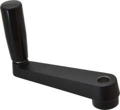 Value Collection - 1.06" Hub Diam x 0.67" Hub Height Crank Handle - 1/2" Round Bore, Aluminum Black Powder Crank Body - Industrial Tool & Supply