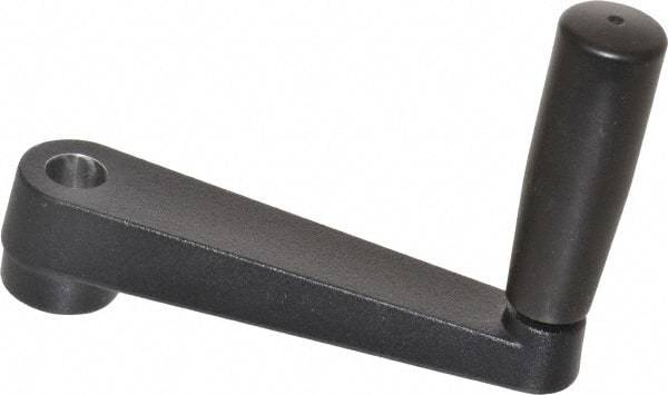 Value Collection - 1.26" Hub Diam x 0.87" Hub Height Crank Handle - 5/8" Round Bore, Aluminum Black Powder Crank Body - Industrial Tool & Supply