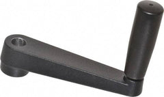 Value Collection - 1.26" Hub Diam x 0.87" Hub Height Crank Handle - 5/8" Round Bore, Aluminum Black Powder Crank Body - Industrial Tool & Supply