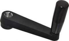 Value Collection - 1.06" Hub Diam x 0.67" Hub Height Crank Handle - 1/2" Square Bore, Aluminum Black Powder Crank Body - Industrial Tool & Supply