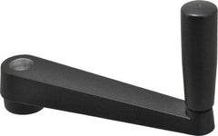 Value Collection - 1.38" Hub Diam x 1.02" Hub Height Crank Handle - 3/4" Round Bore, Aluminum Black Powder Crank Body - Industrial Tool & Supply