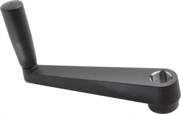Value Collection - 1.4" Hub Diam x 1.02" Hub Height Crank Handle - 3/4" Square Bore, Aluminum Black Powder Crank Body - Industrial Tool & Supply