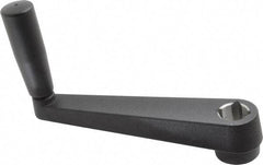 Value Collection - 1.4" Hub Diam x 1.02" Hub Height Crank Handle - 3/4" Square Bore, Aluminum Black Powder Crank Body - Industrial Tool & Supply
