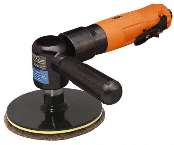 Cleco - 5" Pad Diam, 9,000 RPM, 0.6 hp, Handheld Pneumatic Buffer - 30 CFM, 5/8-11" Spindle Thread, 1/4" Inlet - Industrial Tool & Supply