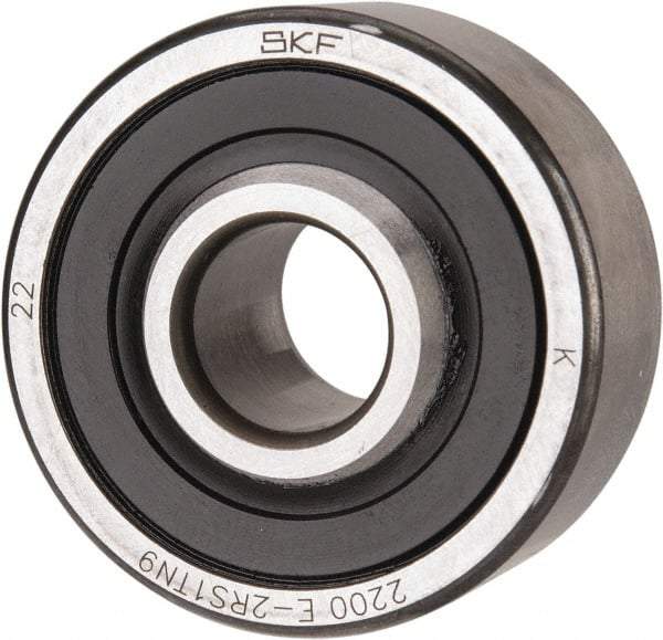 SKF - 10mm Bore Diam, 30mm OD, Double Seal Self Aligning Radial Ball Bearing - 14mm Wide, 2 Rows, Round Bore, 389 Lb Static Capacity, 1,810 Lb Dynamic Capacity - Industrial Tool & Supply