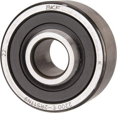 SKF - 10mm Bore Diam, 30mm OD, Double Seal Self Aligning Radial Ball Bearing - 14mm Wide, 2 Rows, Round Bore, 389 Lb Static Capacity, 1,810 Lb Dynamic Capacity - Industrial Tool & Supply