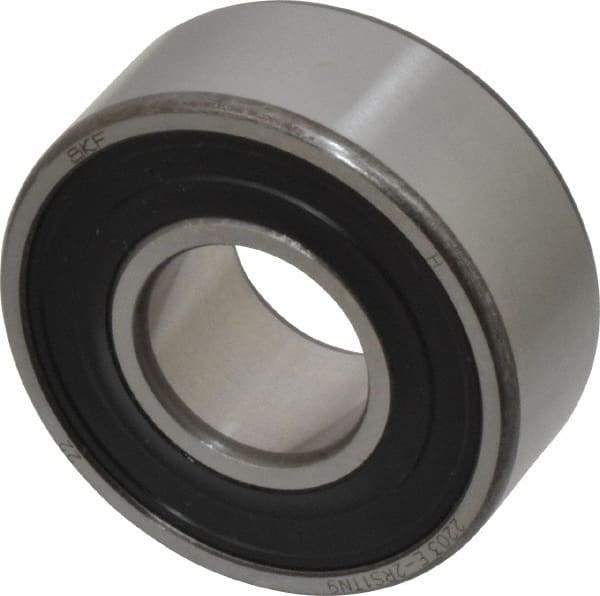 SKF - 17mm Bore Diam, 40mm OD, Double Seal Self Aligning Radial Ball Bearing - 16mm Wide, 2 Rows, Round Bore, 573 Lb Static Capacity, 2,380 Lb Dynamic Capacity - Industrial Tool & Supply