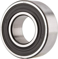 SKF - 25mm Bore Diam, 52mm OD, Double Seal Self Aligning Radial Ball Bearing - 18mm Wide, 2 Rows, Round Bore, 989 Lb Static Capacity, 3,780 Lb Dynamic Capacity - Industrial Tool & Supply