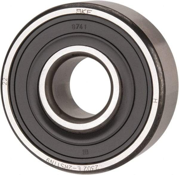 SKF - 15mm Bore Diam, 42mm OD, Double Seal Self Aligning Radial Ball Bearing - 17mm Wide, 2 Rows, Round Bore, 652 Lb Static Capacity, 2,680 Lb Dynamic Capacity - Industrial Tool & Supply
