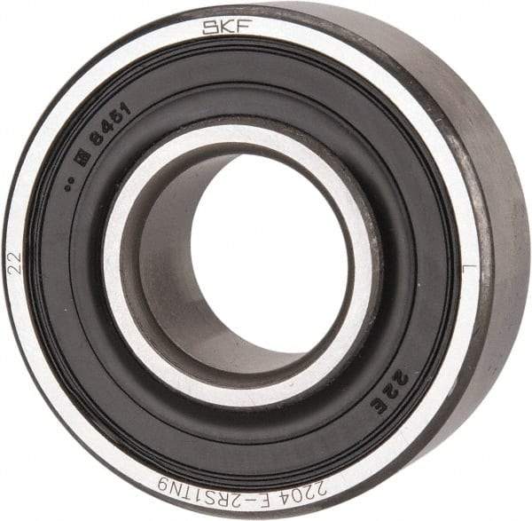 SKF - 17mm Bore Diam, 47mm OD, Double Seal Self Aligning Radial Ball Bearing - 19mm Wide, 2 Rows, Round Bore, 798 Lb Static Capacity, 3,280 Lb Dynamic Capacity - Industrial Tool & Supply