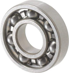SKF - 3/8" Bore Diam, 7/8" OD, Open Deep Groove Radial Ball Bearing - 7/32" Wide, 1 Row, Round Bore, 301 Lb Static Capacity, 746 Lb Dynamic Capacity - Industrial Tool & Supply