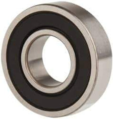 SKF - 1/2" Bore Diam, 1-1/8" OD, Double Seal Deep Groove Radial Ball Bearing - 5/16" Wide, 1 Row, Round Bore, 540 Lb Static Capacity, 1,140 Lb Dynamic Capacity - Industrial Tool & Supply