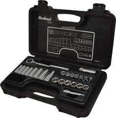 Blackhawk by Proto - 24 Piece 3/8" Drive Deep Well Socket Set - 6 Points, 5/8" to 5/8" 7mm to 19mm Range, Metric Measurement Standard - Industrial Tool & Supply