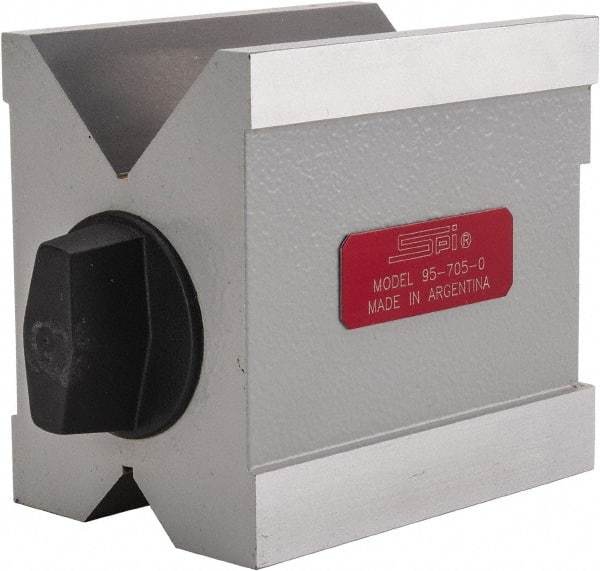 SPI - 0.19 to 70mm Capacity, 90° Angle, Steel V-Block - 3-15/16" Long x 2-3/4" Wide x 3-3/4" High, Sold as Individual - Industrial Tool & Supply