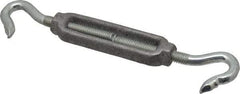 Made in USA - 112 Lb Load Limit, 5/16" Thread Diam, 2-9/16" Take Up, Aluminum Hook & Hook Turnbuckle - 3-7/16" Body Length, 7/32" Neck Length, 6-3/4" Closed Length - Industrial Tool & Supply