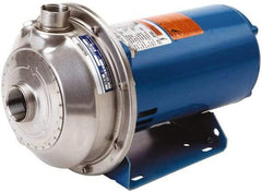 Goulds Pumps - TEFC Motor, 208-230/460 Volt, 9.8/4.9 Amp, 3 Phase, 3 HP, 3500 RPM, 316L Stainless Steel Straight Pump - 1-1/4 Inch Inlet, 1 Inch Outlet, 67 Max Head psi, 316L Stainless Steel Impeller, Carbon Ceramic Buna Seal, 155 Ft. Shut Off - Industrial Tool & Supply