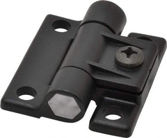 80/20 Inc. - 2-1/2" Long x 2-1/4" Wide x 0.77" Thick, Adjustable Hinge - Black Acetal - Industrial Tool & Supply