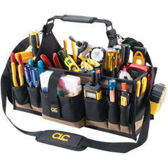 CLC - 43 Pocket Black & Khaki Polyester Tool Tote - 12" Wide x 2-1/2" Deep x 7" High - Industrial Tool & Supply