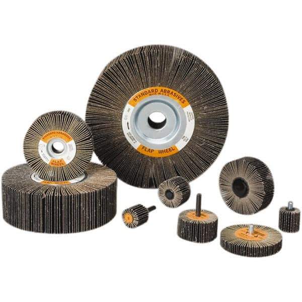 Standard Abrasives - 6 Inch Diameter, 60 Grit Aluminum Oxide Unmounted Flap Wheel - 1 Inch Hole, 2 Inch Wide, Coated, Medium Grade, 6,200 Max RPM - Industrial Tool & Supply