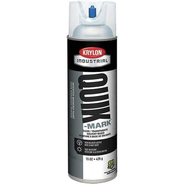 Krylon - 20 fl oz Clear Marking Paint - 50 to 60 Sq Ft Coverage, Solvent-Based Formula - Industrial Tool & Supply