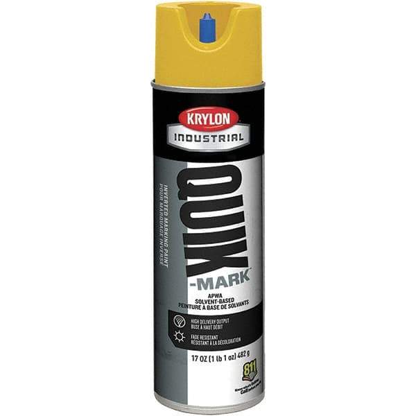 Krylon - 20 fl oz Yellow Marking Paint - 50 to 60 Sq Ft Coverage, Solvent-Based Formula - Industrial Tool & Supply